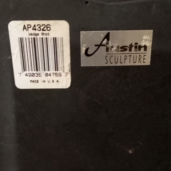 Vtge Set 4 Austin Golfers Figure Sculptures Plaques Solid Ceramic Pottery 10"x7 - Picture 7 of 10